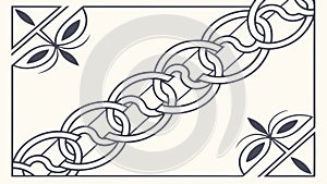 Interlocking Chain Link Pattern, Abstract Border Design, vector design Generative AI