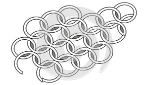 Interlocking Chain Link Pattern for Backgrounds & Borders, vector design Generative AI