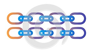 Interlocking Chain Links Icon for Connection, Strength, and Security, vector design Generative AI
