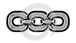 Interlocking Chain Links Strength Connection Security, vector design Generative AI