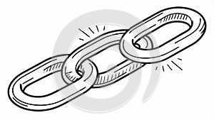 Interlocking chain links strength connection vector design Generative AI