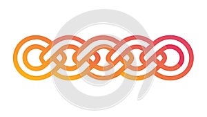 Interlocking Chain Pattern Abstract Geometric Connection, vector design Generative AI