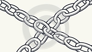 Interlocking Chains, Strength and Connection Symbol, vector design Generative AI