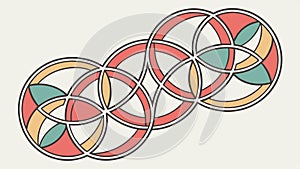 Interlocking circles pattern, abstract design and geometric art vector design Generative AI