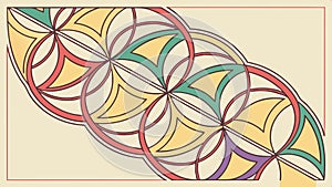 Interlocking circles pattern, abstract design and geometric background vector design Generative AI
