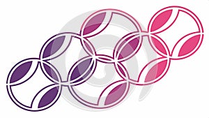 Interlocking circles pattern, abstract and geometric design vector design Generative AI