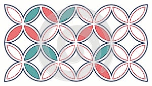 Interlocking Circular Abstract Pattern, vector design Generative AI