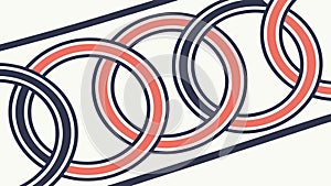 Interlocking circular chain link abstract pattern, vector design Generative AI