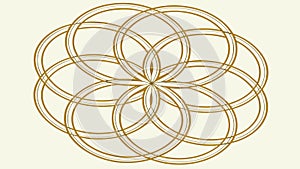 Interlocking Circular Geometric Pattern Vector Art, vector design Generative AI