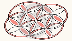 Interlocking Circular Patterns, Continuous Flow Design Art, vector design Generative AI