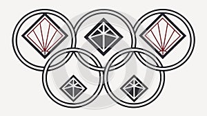 Interlocking Circular Patterns Vector for Unity & Flow, vector design Generative AI