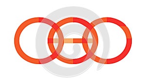 Interlocking Circular Rings Abstract Connection Symbol Vector, vector design Generative AI