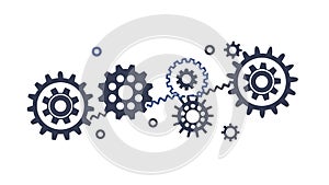 Interlocking Cogwheels and Gears Pattern, vector design Generative AI