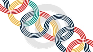 Interlocking Colorful Chain Link Pattern Vector, vector design Generative AI