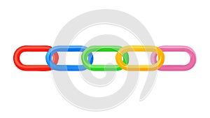 Interlocking Colorful Chain Links, Connection Unity Teamwork, vector design Generative AI