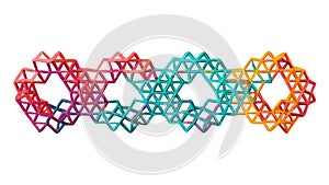 Interlocking Colorful Hexagons: Dynamic Geometric Pattern Vector, vector design Generative AI