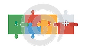 Interlocking Colorful Puzzle Pieces Teamwork Concept, vector design Generative AI