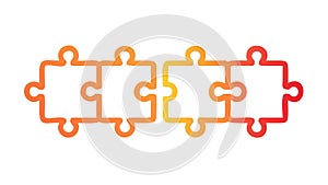 Interlocking Colorful Puzzle Pieces Vector for Teamwork, vector design Generative AI