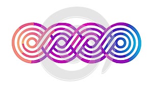 Interlocking Concentric Rings, Abstract Geometric Pattern, vector design Generative AI