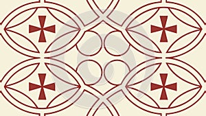 Interlocking Crosses and Squares Geometric Pattern, vector design Generative AI