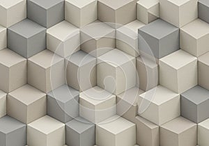 Interlocking cubic shapes form a 3D pattern with an illusion of depth. The cubes are in