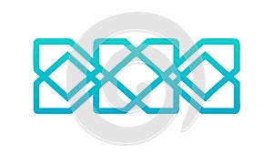 Interlocking Design: Abstract Blue Geometric Pattern, vector design Generative AI