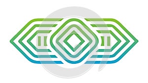 Interlocking Diamond Geometric Pattern with Vibrant Gradient, vector design Generative AI