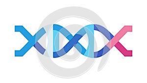 Interlocking DNA sequence X icon vector, vector design Generative AI