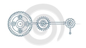 Interlocking Gear Mechanism: Precision Engineering, vector design Generative AI