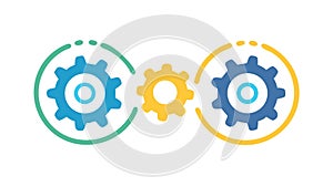 Interlocking Gear System for Industrial Efficiency, vector design Generative AI