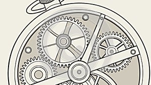 Interlocking Gears and Cogs, Clockwork Mechanisms, vector design Generative AI