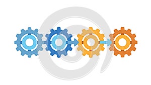 Interlocking Gears and Cogs Mechanism for System and Process Concepts, vector design Generative AI