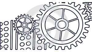 Interlocking Gears and Cogs Outline Vector, vector design Generative AI