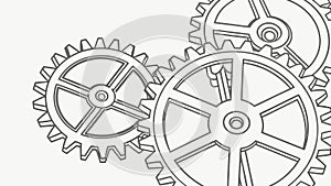 Interlocking Gears and Cogs Seamless Mechanical Pattern, vector design Generative AI