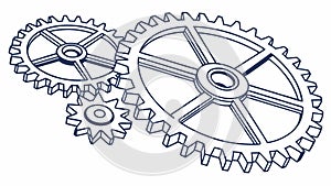 Interlocking Gears and Cogs, Teamwork and Mechanism Concept, vector design Generative AI