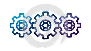 Interlocking Gears Cogwheels Engineering Technology Icon, vector design Generative AI