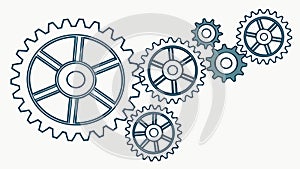 Interlocking Gears Cogwheels Mechanism Vector Design Generative AI