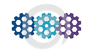 Interlocking Gears Cogwheels Teamwork System, vector design Generative AI