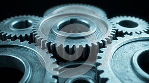 Interlocking gears forming a mechanical system with precise alignment