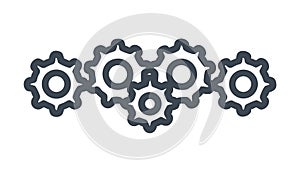 Interlocking Gears Icon for Mechanism and Teamwork, vector design Generative AI