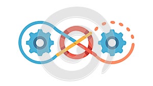 Interlocking Gears Icon for Process and Collaboration, vector design Generative AI