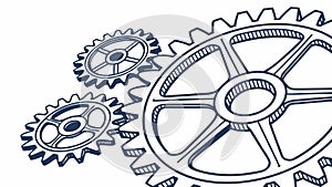 Interlocking Gears Icon, Symbolizing Teamwork and Complex Mechanisms, vector design Generative AI