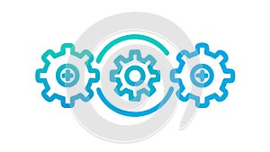 Interlocking Gears Icon Vector for Engineering and Teamwork, vector design Generative AI