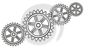 Interlocking Gears Industrial Design Element, vector design Generative AI