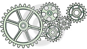 Interlocking Gears: Industrial Process Teamwork Symbol, vector design Generative AI