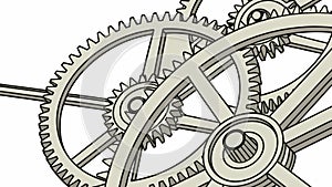 Interlocking gears, mechanical precision, engineering and industry. vector design Generative AI
