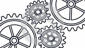 Interlocking Gears Mechanism, Industrial and Innovation Concept, vector design Generative AI