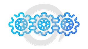 Interlocking Gears Mechanism Vector Icon Design, vector design Generative AI