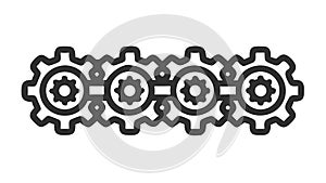 Interlocking Gears Pattern Industrial Mechanism Graphic vector design Generative AI