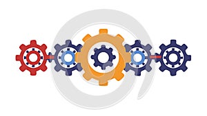 Interlocking Gears Progress, Teamwork and Industry Vector Art vector design Generative AI